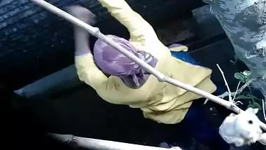 XXX Spy cam video of my old BBW desi mother-in-law taking shower