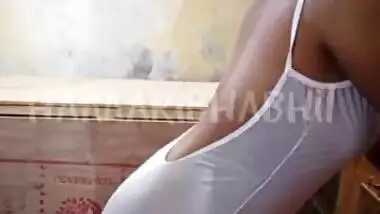 Real Indian bhabhi fucked in sexy white dress.