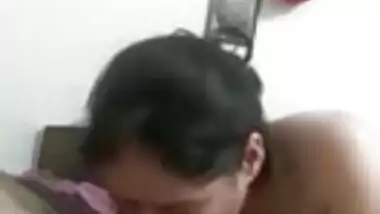 Mature sexy aunty sucks army man well