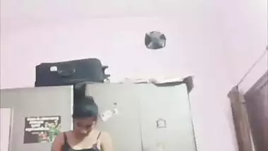 Sister changing dress caught on camera by brother