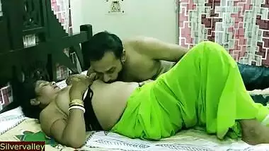Indian sexy milf bhabhi surprised..!! Husband send his boss to fuck her!! Halloween sex
