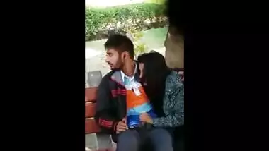 Desi outdoor boob press & blowjob in park scandal