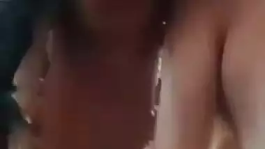 Karnataka aunty topless playing with big long boobs